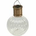 Floristik21 Solar-LED-Lampe Retro-Look Transparent Warmweiß Ø8cm