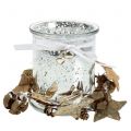 Floristik21 Teelichthalter Glas mit Kranz 10cm