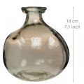 Glasvase rund Braun Glasdeko Vase rustikal Ø16,5cm H18cm