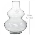 Floristik21 Glasvase rund Blumenvase Dekovase Glas Klar Ø16cm H23cm