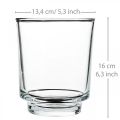 Floristik21 Orchideen Übertopf Glas mit Fuß Klar H16cm Ø13,4cm