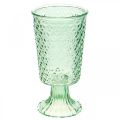 Floristik21 Glas-Windlicht, Pokalglas mit Fuß, Glasgefäß Ø10cm H18,5cm