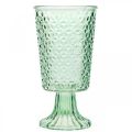 Floristik21 Glas-Windlicht, Pokalglas mit Fuß, Glasgefäß Ø10cm H18,5cm