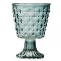 Floristik21 Pokal-Glas mit Fuß, Glas-Windlicht Ø11cm H15,5cm