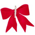 Dekoschleifen Rot 11cm mit Clip 4 Stück Textil für Weihnachtsdekoration | Floristik21.de