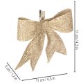 Glitzerschleife Gold Kunststoff mit Clip 11cm 4er-Set | Floristik21.de