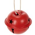 Floristik21 9er Set Deko-Glöckchen aus Metall, Sternenmuster, Rot, Ø 3cm