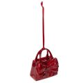 Floristik21 Deko-Handtasche Polyresin 10 cm Bordeauxrot mit Schleife