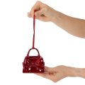 Deko-Handtasche Polyresin 10 cm Bordeauxrot mit Schleife | Floristik21.de