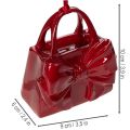 Deko-Handtasche Polyresin 10 cm Bordeauxrot mit Schleife | Floristik21.de