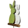 Floristik21 Hänger Hase Grün, Natur 39cm - 42cm 6St