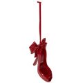 Floristik21 Deko-Schuh aus Polyresin bordeauxrot mit Schleife 10 cm