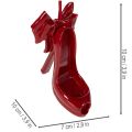 Deko-Schuh aus Polyresin bordeauxrot mit Schleife 10 cm | Floristik21.de