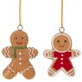 Floristik21 Deko-Anhänger Lebkuchenmännchen 5-6cm aus Polyresin, 12 Stück
