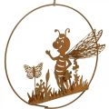 Floristik21 Biene aus Metall Rost Gartendeko zum Aufhängen Ø14cm 4St