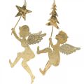Floristik21 Engel Anhänger Golden, Weihnachtsengel Deko H20/21,5cm 4St