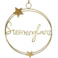 Floristik21 Dekoring “Sternenglanz”, Metalldeko für Weihnachten, Ring zum Hängen Golden, Grau H37cm Ø30,5cm