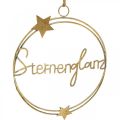 Floristik21 Dekoring “Sternenglanz”, Metalldeko für Weihnachten, Ring zum Hängen Golden, Grau H37cm Ø30,5cm