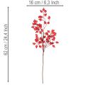 Künstlicher Hagebuttenzweig 62 cm Rot mit glänzenden Beeren für Innenbereich | Floristik21.de