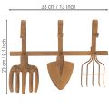 Hakenleiste Gartenwerkzeuge, Gartendeko, Harke Spaten Rechen, Garderobe aus Metall Edelrost L33,5cm | Floristik21.de