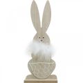 Floristik21 Hase mit Korb Osterhase Aufsteller Holzdeko Ostern Natur H30cm