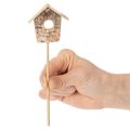 Deko-Vogelhaus Birke 5cm mit Stab 17cm 4er-Set | Floristik21.de