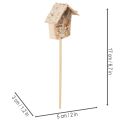 Deko-Vogelhaus Birke 5cm mit Stab 17cm 4er-Set | Floristik21.de