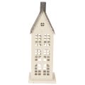 Dekohaus aus Metall 28cm Beige mit grauem Dach für Innenbereiche | Floristik21.de