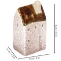 Dekohaus Set Keramik Miniatur Häuser 9 cm Braun 3 Stück | Floristik21.de