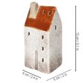 Keramik Teelichthäuser mit Schornstein 13 cm handbemalt 2-teilig | Floristik21.de