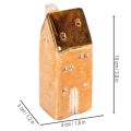 Keramik Miniaturhaus 10 cm, 3-tlg., braune Dächer, Innenbereich | Floristik21.de
