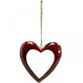Floristik21 Herz aus Holz, Dekoherz zum Hängen, Herz Deko Rot H15cm