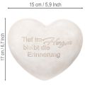 Grabdeko Herz Gedenkstein Polyresin 17x15 cm Grau mit Spruch | Floristik21.de