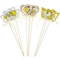 Floristik21 Dekostecker Schmetterling Blume und Herz, Frühlingsdeko, Blumenstecker, Valentinstag 9St