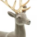 Deko Hirsch Dekofigur Deko-Rentier Beflockt Grau H46cm | Floristik21.de