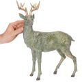 Hirschfigur aus Polyresin 43cm stehend grün mit goldfarbenen Akzenten | Floristik21.de