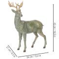 Hirschfigur aus Polyresin 43cm stehend grün mit goldfarbenen Akzenten | Floristik21.de