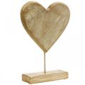 Floristik21 Holzherz Herz am Stiel Deko Herz Holz Natur 25,5cm H33cm