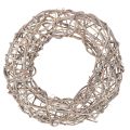 Floristik21 Holzkranz Dekokranz Ø30cm Weiß Natur Holz Metall