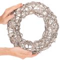 Holzkranz Dekokranz Ø30cm Weiß Natur Holz Metall | Floristik21.de