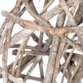 Holzkranz Dekokranz Ø30cm Weiß Natur Holz Metall | Floristik21.de