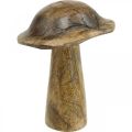 Floristik21 Holzpilz mit Muster Deko Pilz Natur, Golden Holzdeko Ø10cm H13cm