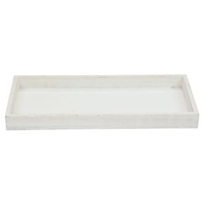 Holztablett Weiß Deko Tablett Shabby Chic Holz 35×15×3cm