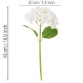 Kunstblume Hortensie mit Drahtkern 48cm Weiß | Floristik21.de