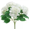 Floristik21 Deko Strauß Hortensien Weiß Kunstblumen 5 Blüten 48cm