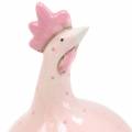 Floristik21 Osterdeko Huhn Rosa mit Punkten H17cm 2St