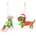 Floristik21 Weihnachtsanhänger Hundemotive Metall 12 cm 2er-Set