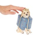 Dekofigur sitzender Hund Welpe im Geschenkpaket 20cm Kunstharz | Floristik21.de