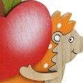 Floristik21 Herbstfigur, Igel mit Apfel und Pilz, Holzdeko Orange/Rot H24/23,5cm 2er-Set