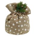 Floristik21 Jute-Sack mit Sternen 23cm x 23cm H35cm Natur